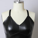 Faux Leather Longline Bralette Plus Size