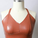 Faux Leather Longline Bralette Plus Size