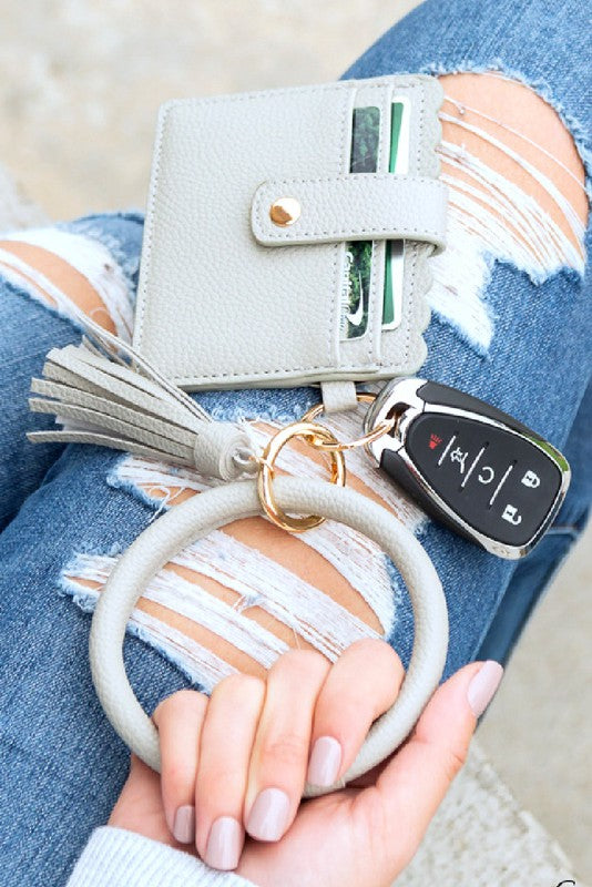 Key Ring ID Wallet Bracelet wallet Gray OneSize 