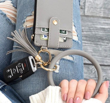 Key Ring Wallet Bracelet ID Zip Up
