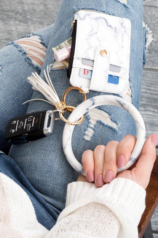Key Ring Wallet Bracelet ID Zip Up - Three Mad Hatters Mercantile 