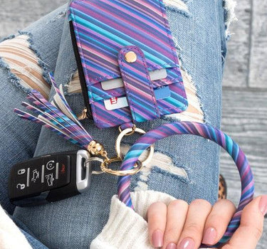 Key Ring Wallet Bracelet ID Zip Up