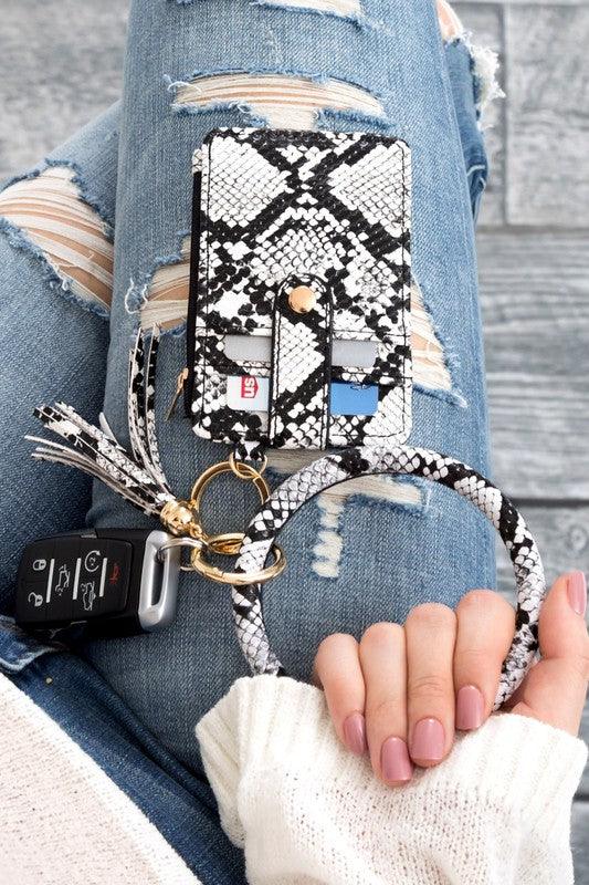 Key Ring Wallet Bracelet ID Zip Up - Three Mad Hatters Mercantile 