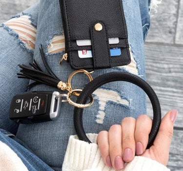 Key Ring Wallet Bracelet ID Zip Up