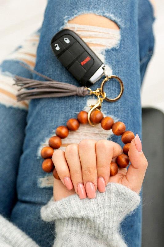 Wooden Key Ring Bracelets - Three Mad Hatters Mercantile 