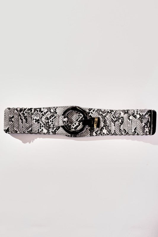 SNAKE PRINT WIDE FASHION BELT Snake skin belt   