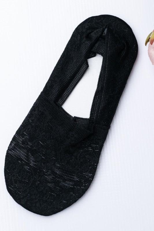 No-Slip Floral Lace Socks - Three Mad Hatters Mercantile 