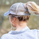 Distressed Messy Bun Hat