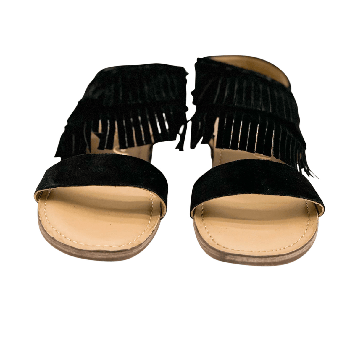 Fringe Star Sandal in Black - Three Mad Hatters Mercantile 