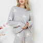 Soft Long Sleeve Star Print Top and Short Set Womens Loungewear   