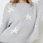 Soft Long Sleeve Star Print Top and Short Set Womens Loungewear   