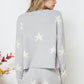 Soft Long Sleeve Star Print Top and Short Set Womens Loungewear   