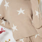 Soft Long Sleeve Star Print Top and Short Set Womens Loungewear   