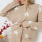 Soft Long Sleeve Star Print Top and Short Set Womens Loungewear   