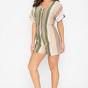 Summer Stripe Surplice Romper