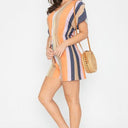 Summer Stripe Surplice Romper