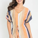 Summer Stripe Surplice Romper