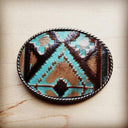 Rope Edge Navajo Leather Belt Buckle
