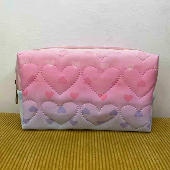 Stand Up Rectangle Zip Bag - Hearts    