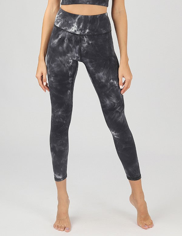 Tie-Dye Seamless High Waisted Leggings Leggings Black S 