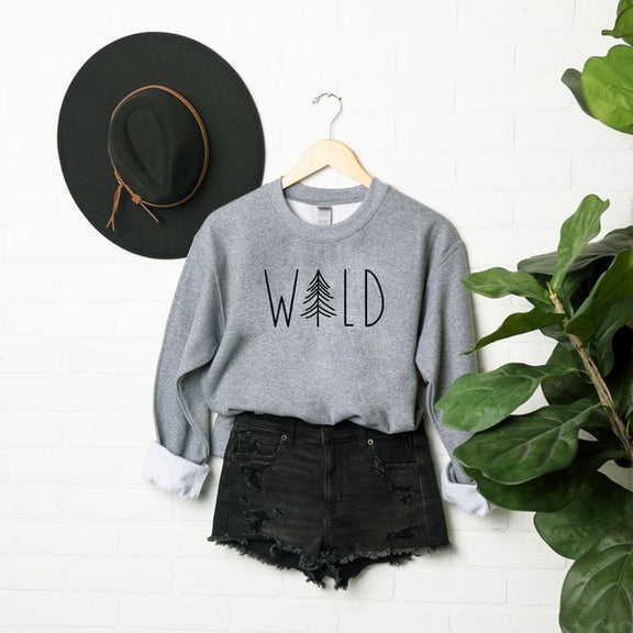 Wild Tree Graphic Sweatshirt  Graphite Small 