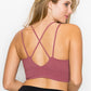 Cross Back Front Slit Sports Bra Sports Bra   