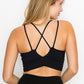 Cross Back Front Slit Sports Bra Sports Bra   