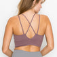 Cross Back Front Slit Sports Bra Sports Bra   