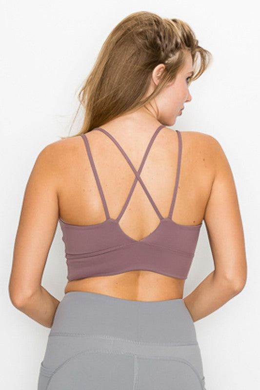 Cross Back Front Slit Sports Bra Sports Bra   