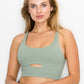 Cross Back Front Slit Sports Bra Sports Bra   