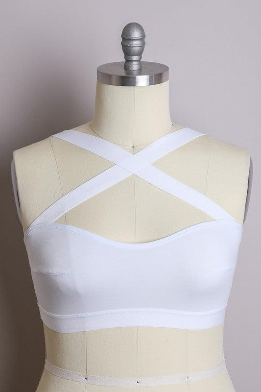 Curvy- Cross Front Bralette - Three Mad Hatters Mercantile 