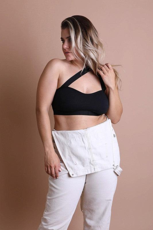 Curvy- Cross Front Bralette - Three Mad Hatters Mercantile 
