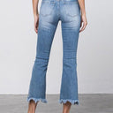 Stretch Mid Rise Crop Flare Jeans