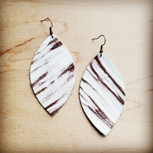 Leather Oval Earring White Chateau Earrings white 1 