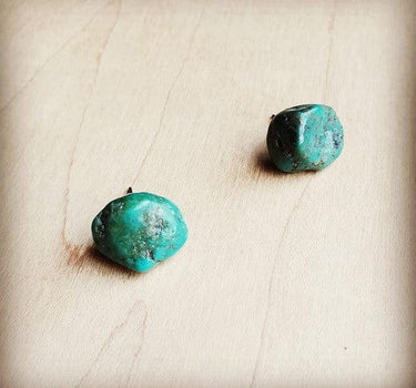 Natural Green Turquoise Stud Earrings
