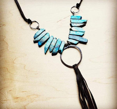 Copper Hoop on Imperial Jasper Slab Necklace