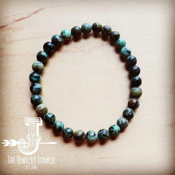 Black African Turquoise Bead Bracelet - Three Mad Hatters Mercantile 