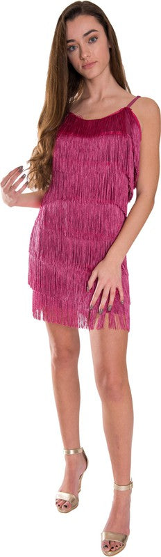 WOMEN'S SHORT ALL-OVER FRINGE FLAPPER DRESS Fringe Flapper Dress   