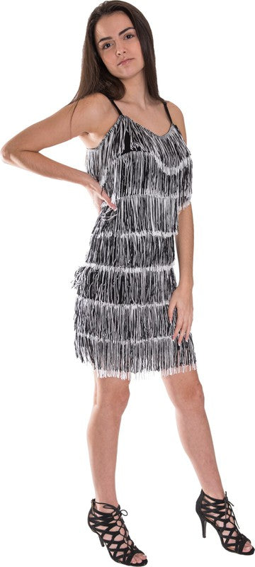 WOMEN'S SHORT ALL-OVER FRINGE FLAPPER DRESS Fringe Flapper Dress   