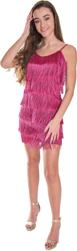 WOMEN'S SHORT ALL-OVER FRINGE FLAPPER DRESS Fringe Flapper Dress   