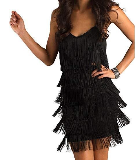 WOMEN'S SHORT ALL-OVER FRINGE FLAPPER DRESS Fringe Flapper Dress   