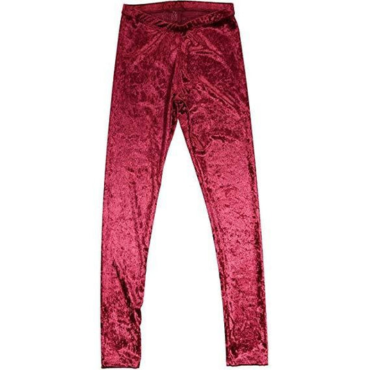 WOMEN'S VELVET LYCRA COMFORTABLE LEGGINGS Velvet Leggings Burgundy Crushed Velvet S 