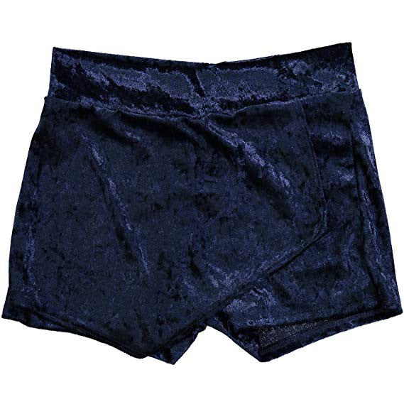 JUNIORS SHORT ENVELOPE SKORT Activewear Navy Crushed Velvet S 