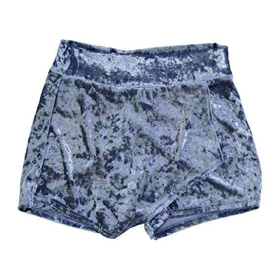 JUNIORS SHORT ENVELOPE SKORT Activewear Grey Crushed Velvet S 