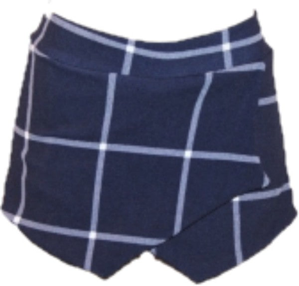 JUNIORS SHORT ENVELOPE SKORT Activewear Black n White Plaid S 