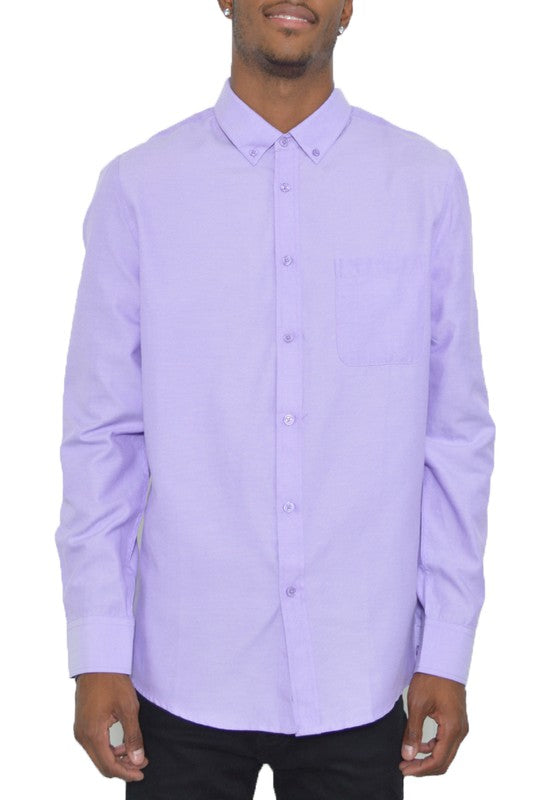 Men's Casual Long Sleeve Shirts Mens Long Sleeve Shirt LILAC S 