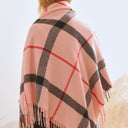 PLAID SQUARE FRINGE SHAWL SCARF