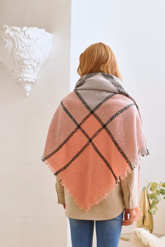 PLAID WINTER SHAWL SCARF Shawl Scarf LRMT Os 