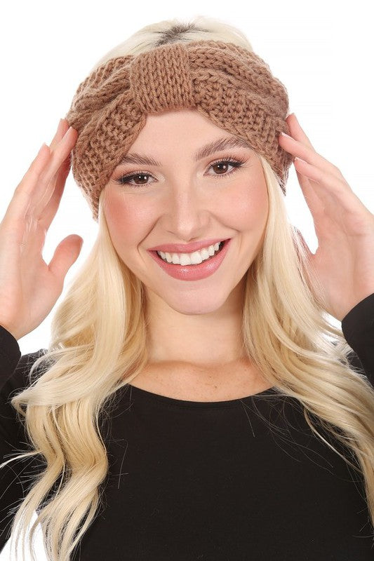 WINTER CROCHET BOW TWISTED HEAD BAND Headbands   