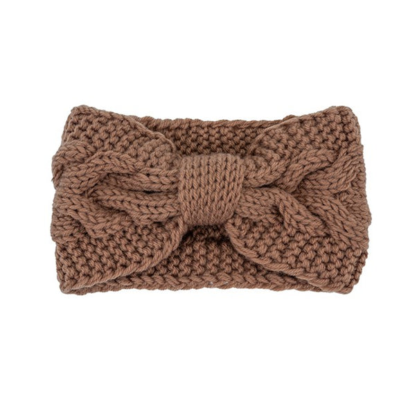 WINTER CROCHET BOW TWISTED HEAD BAND Headbands KHKH/KHAKI Os 